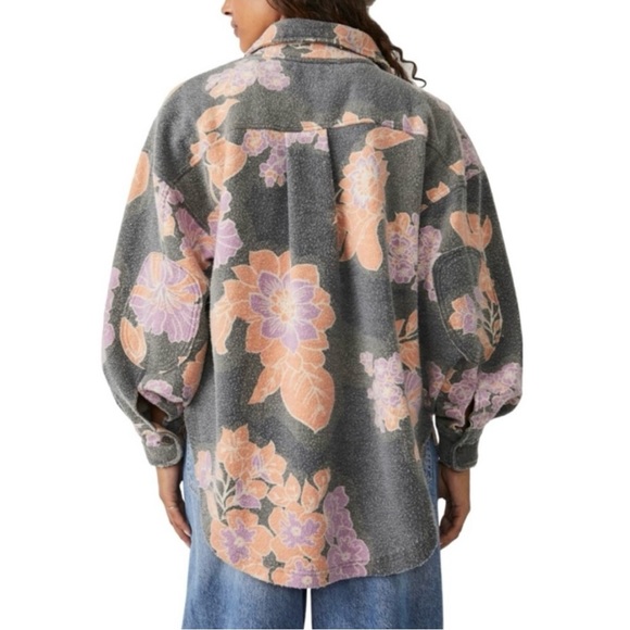 Free People Printed Floral Ruby Jacket  Shacket NWT XL - Picture 2 of 8